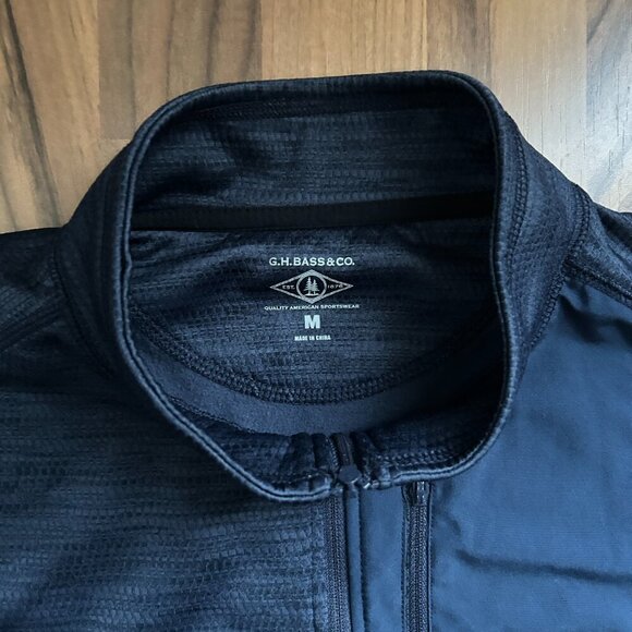 G.H. Bass & Co. Quarter-zip Navy Blue Pullover Men's Medium - Picture 4 of 6